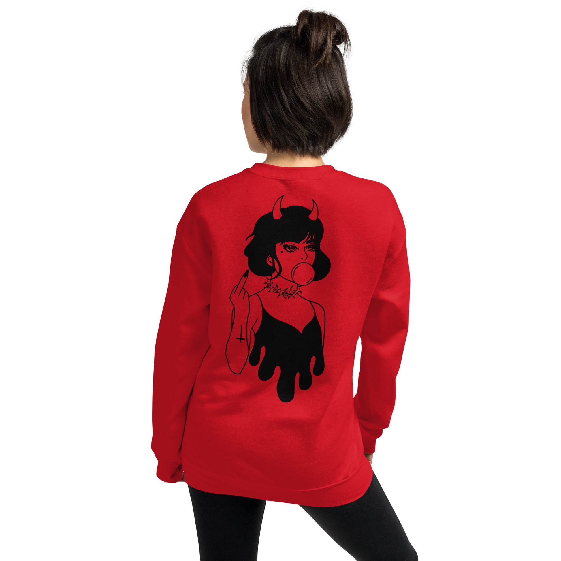 Middle Finger Sweatshirt / Goth Clothing / Red Color