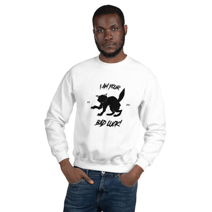 White Black Cat Sweater / I Am Your Bad Luck / Sweatshirt For Cat Lover