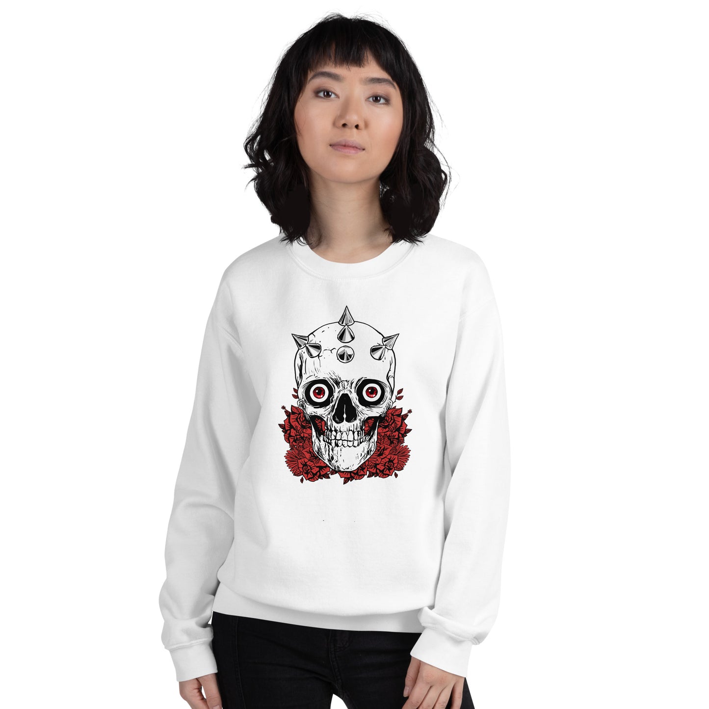 Producten Skull Sweater / Soft Goth Sweatshirt /  White