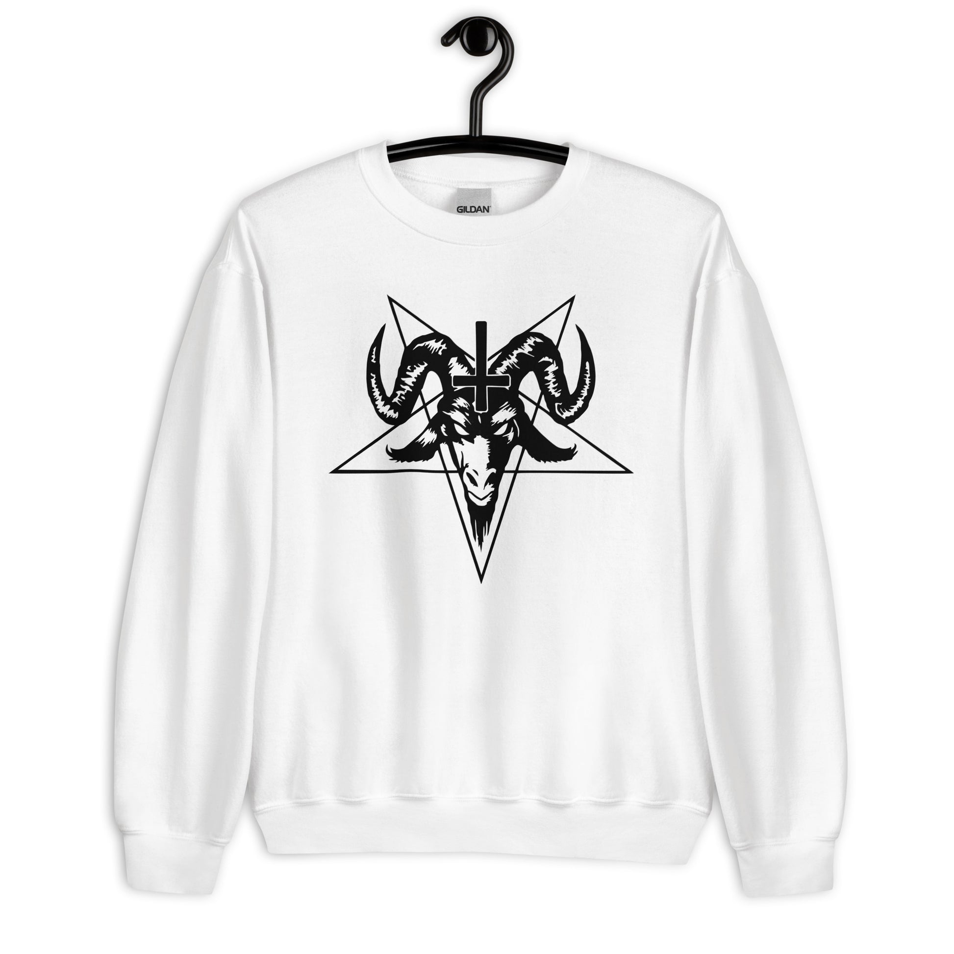 Goth Sweatshirt / Baphomet Sweater /  White