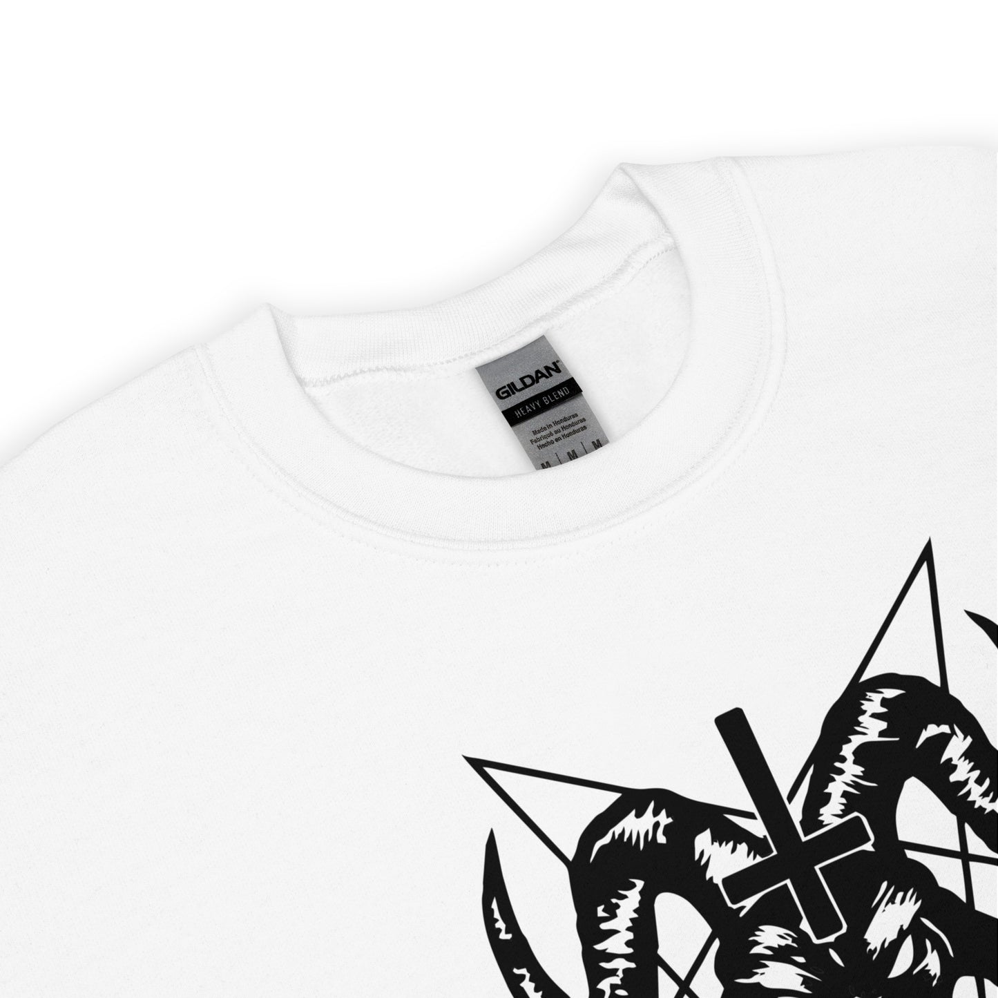 Goth Sweatshirt / Baphomet Sweater /  White : Close up