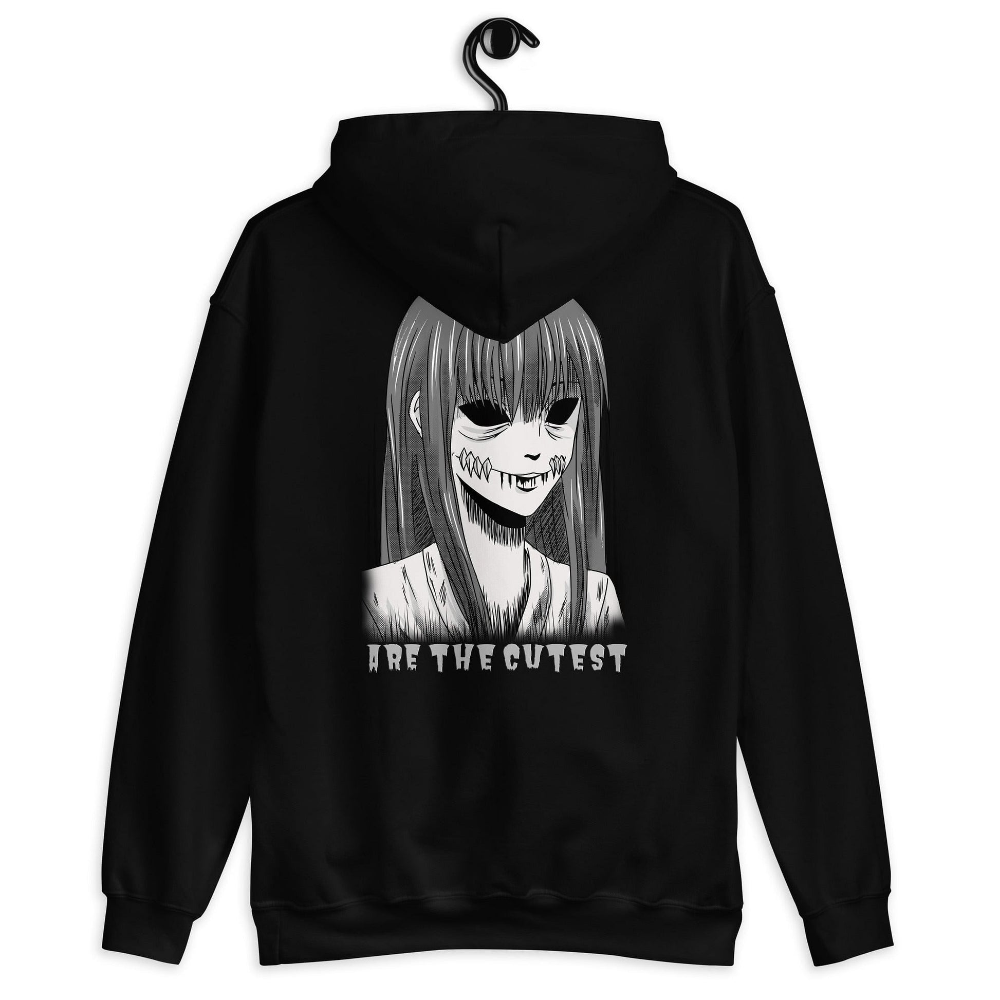 Black Soft Goth Hoodie  / Alternative Hoodie Clothing / Scary Unisex Clothing