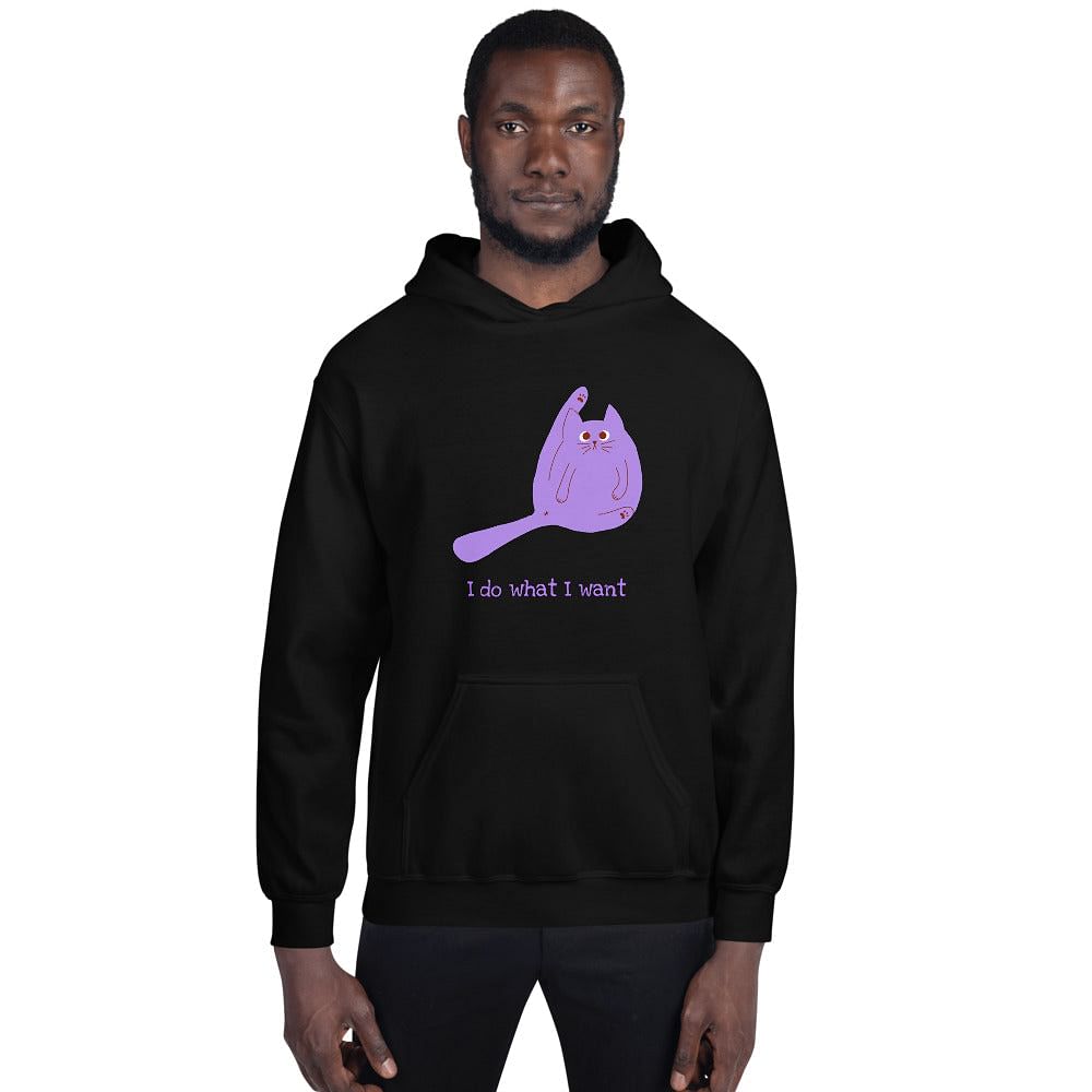 Hoodie With Funny Cat Text / I Do What I Want