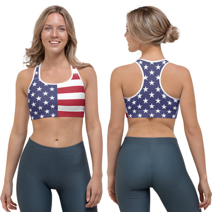 USA Sports Bra / 82% Polyester - 18% Spandex for Maximum Comfort & Support