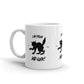 Halloween Black Cat white shiny ceramic mug