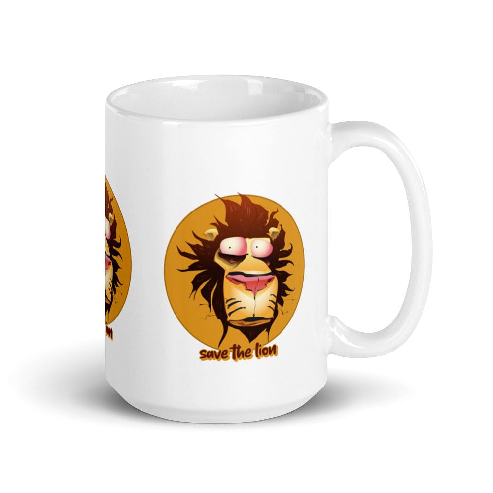 Coffee Cup / Lion Printed Cup / Big Mug For Childeren / Save The Lion